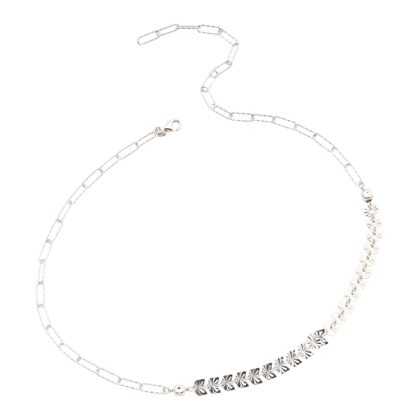 фото Женское серебряное колье uvilers, 925 проба, ожерелье цепь, размер 45