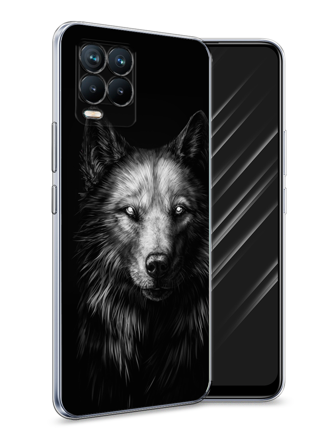 

Чехол Awog на Realme 8/8 Pro "Волк черно белый", Разноцветный, 255450-1
