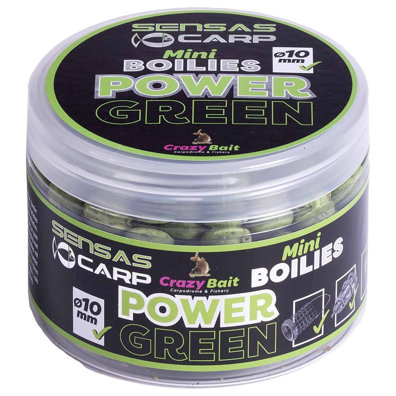 Мини бойлы Sensas Crazy Bait Power Green 10мм 0.08кг