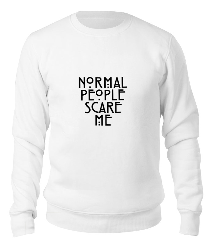 

Свитшот унисекс Printio Normal people scare me белый L, Normal people scare me