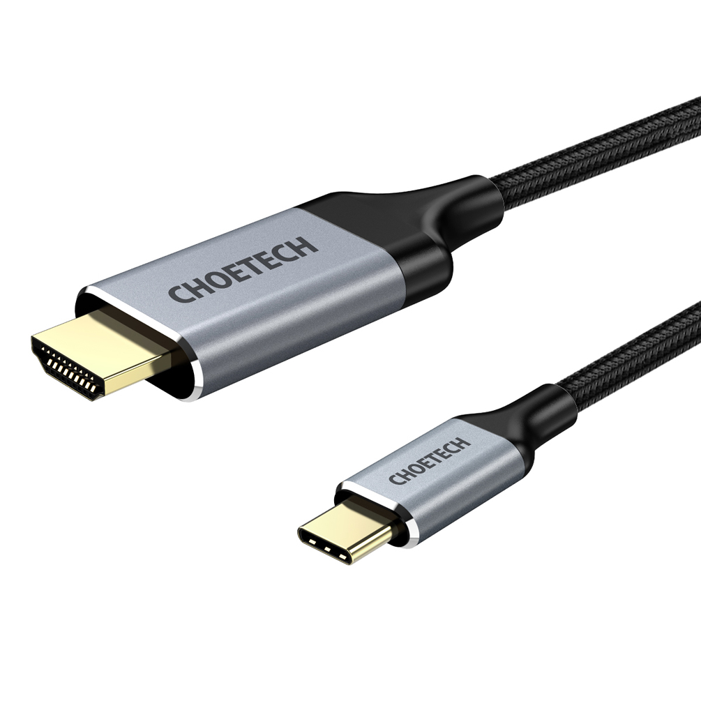 фото Кабель choetech usb type c-hdmi, 4к@60гц, нейлоновая оплетка, 2м (ch0021)