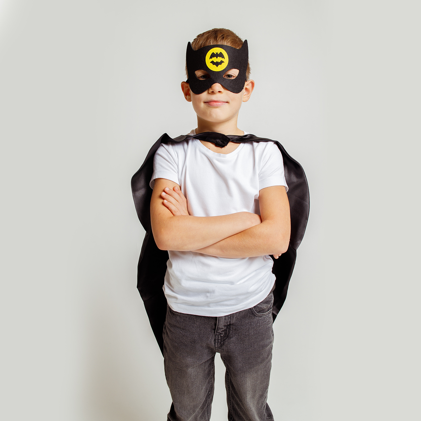 Карнавальный костюм детский Волшебная маска хэллоуин, черный, onesize карнавальный костюм бэтмэн без мускулов сорочка брюки маска плащ р 128 64