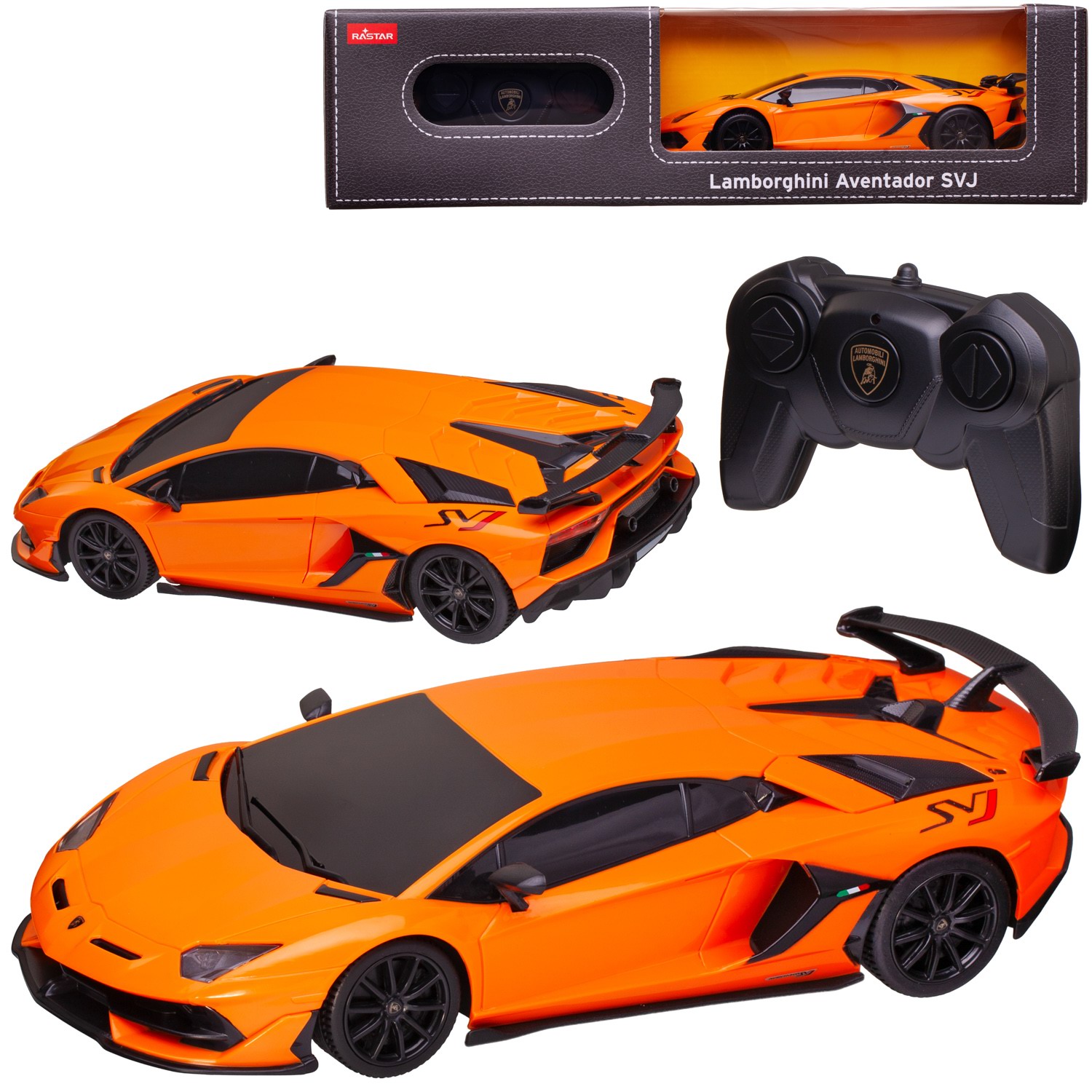 Машина р/у 1:24 Aventador SVJ 2,4G, цвет оранжевый, 20.6*9.5*4.7 машина радиоуправляемая багги работает от аккумулятора оранжевый