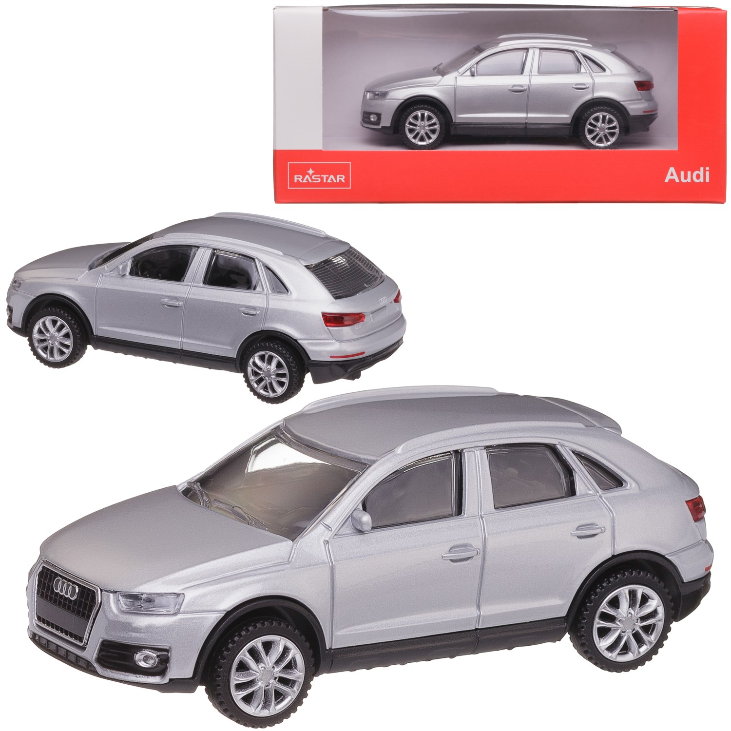 Машина металлическая 1:43 Audi Q3, цвет серебрянный welly 1 10 scale cycling metal model road bike porsch audi bmwq5 mountain bike alloy bicycle for collection gift