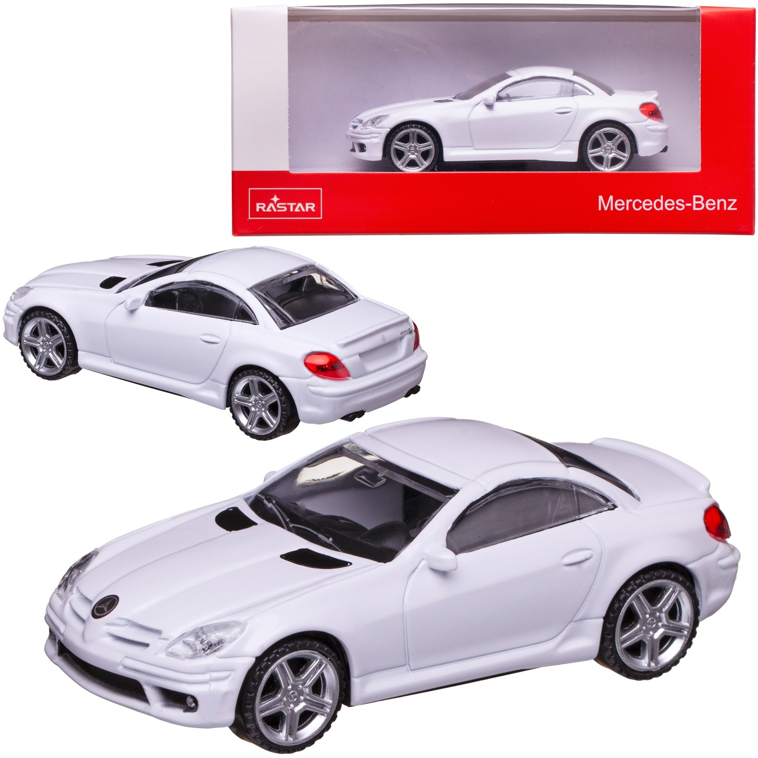 Машина металлическая 1:43 Mercedes SLK 55 AMG, цвет белый акриловая краска jim scale белый 18 мл 01 083