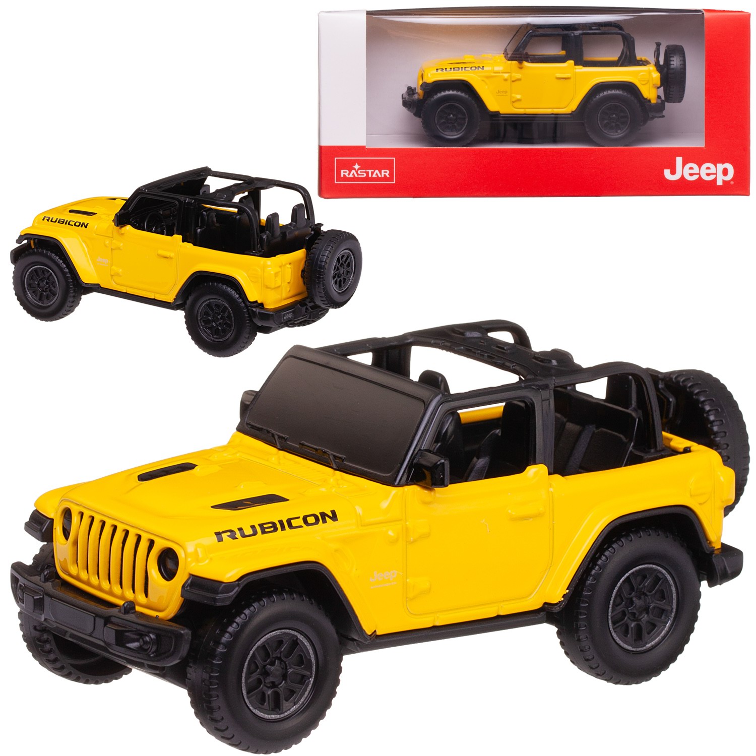 Машина металлическая 1:43 JEEP Wrangler Rubicon , цвет желтый 1 32 jeeps wrangler rubicon 1941 off road alloy car diecasts