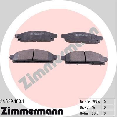 

Тормозные колодки ZIMMERMANN дисковые 245291601