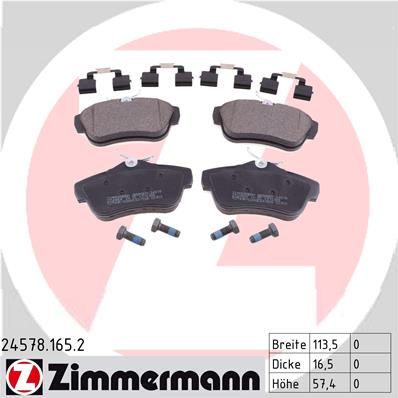 

Тормозные колодки ZIMMERMANN дисковые 245781652