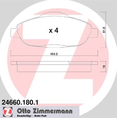 

Тормозные колодки ZIMMERMANN передние 246601801