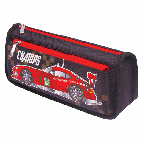 

Пенал ЮНЛАНДИЯ для мальчиков, 2 отделения, мягкий, Машина, черный, 21х6х9 см 228982 - 2 шт