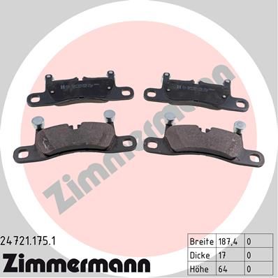

Тормозные колодки ZIMMERMANN дисковые 247211751