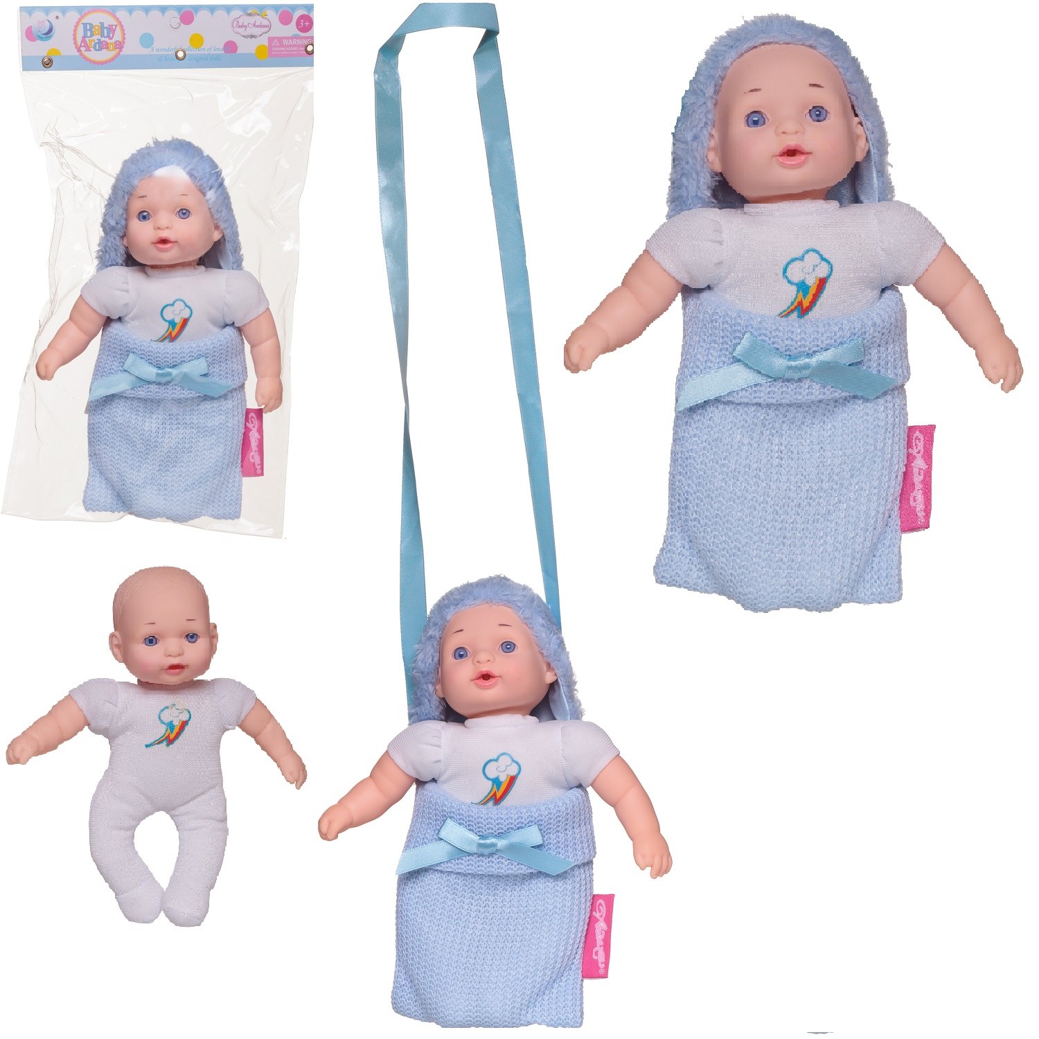 Игровой набор ABtoys Baby Ardana Пупс 23 см в голубой сумочке abtoys пупс кукла baby ardana в розовом комбинезончике 30 см