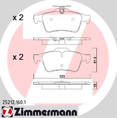 

Тормозные колодки ZIMMERMANN дисковые 252121601