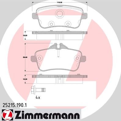 

Тормозные колодки ZIMMERMANN дисковые 252151901