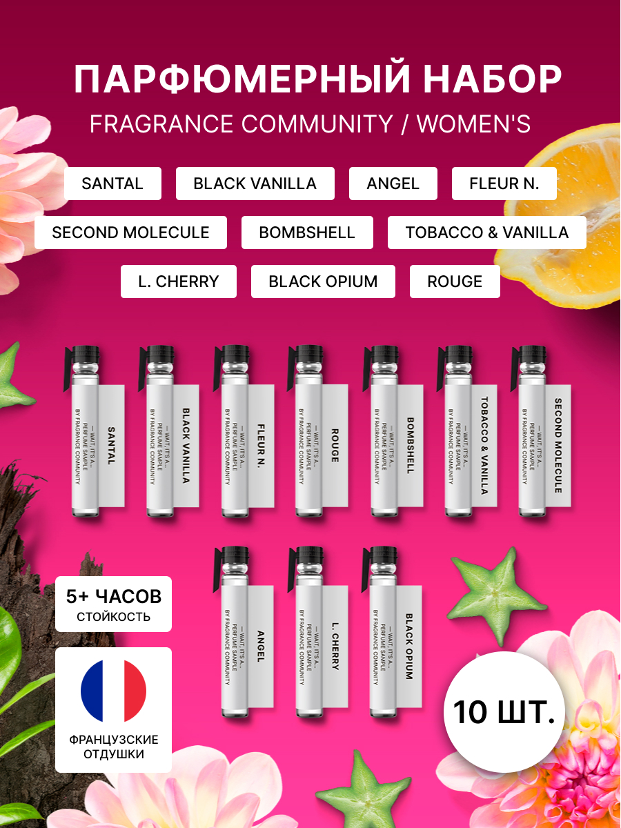 Парфюмерный набор женских духов FRAGRANCE COMMUNITY 10 шт