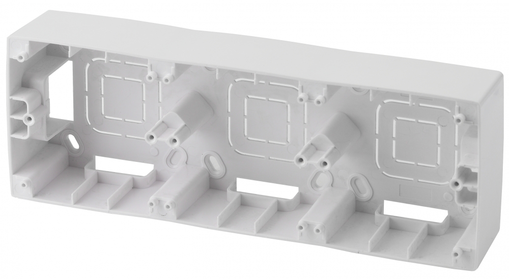 12-6103-01 ЭРА Коробка наклад. монтажа 3 поста, Эра12, (5/50/400) Б0043180 белый