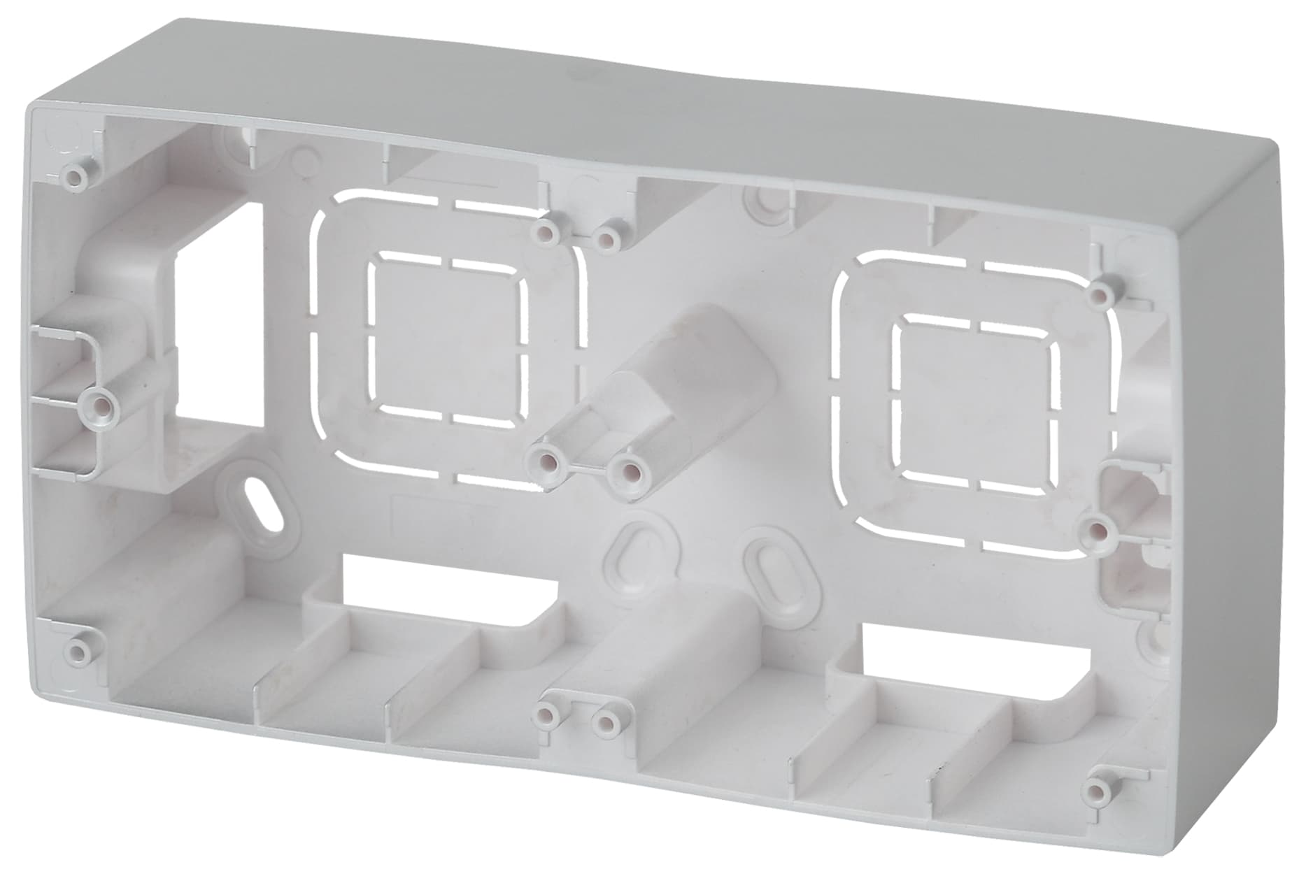 12-6102-03 ЭРА Коробка наклад. монтажа 2 поста, Эра12, алюминий (10/100/800) коробка накладного монтажа эра 12 6102 01 2 поста эра 12 белый б0043170