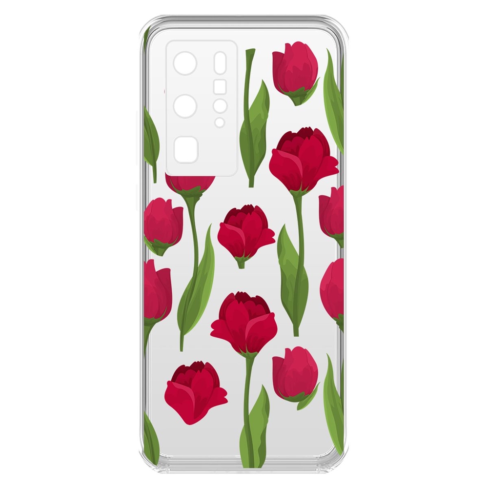 

Чехол-накладка Krutoff Clear Case Розы паттерн для Huawei P40 Pro
