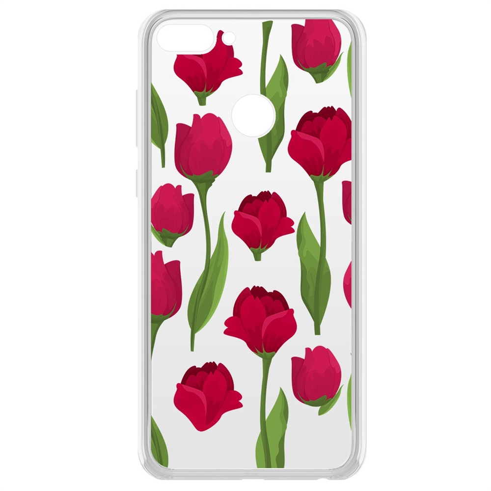 

Чехол-накладка Krutoff Clear Case Розы паттерн для Huawei P Smart