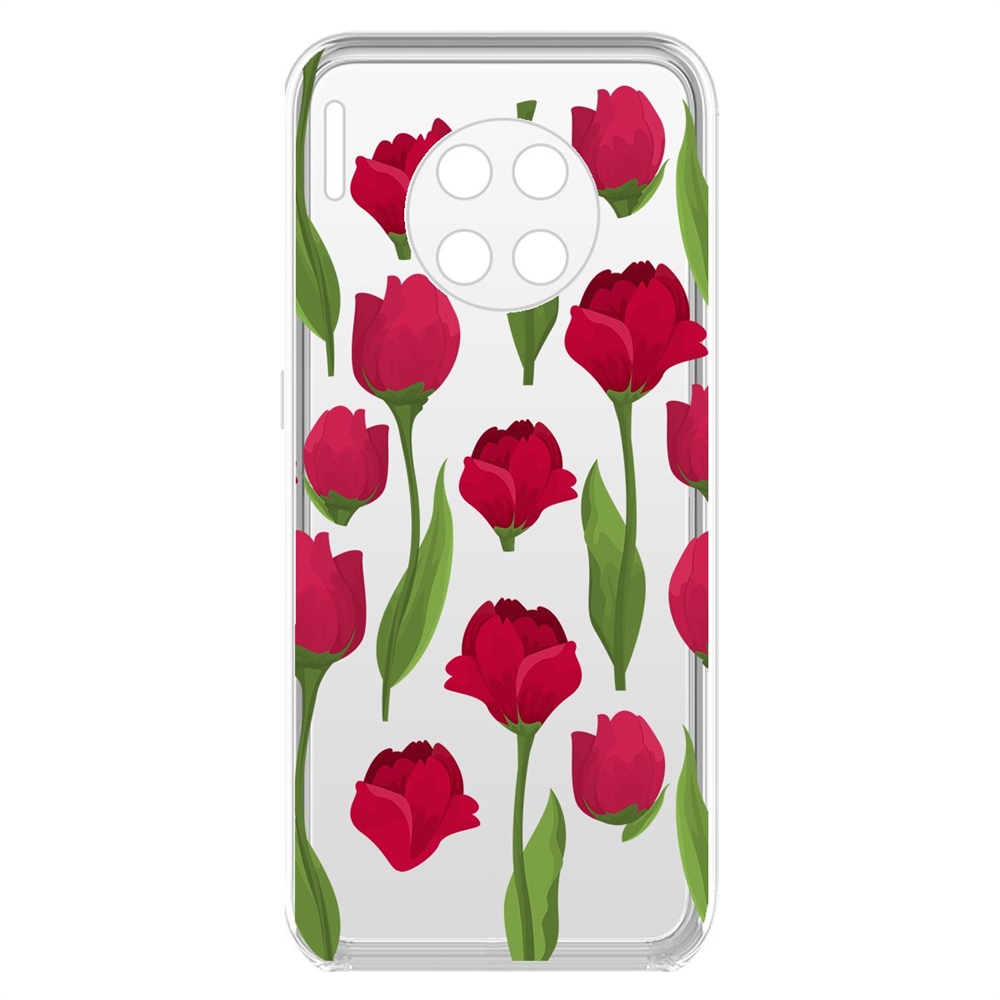 

Чехол-накладка Krutoff Clear Case Розы паттерн для Huawei Mate 30, Прозрачный