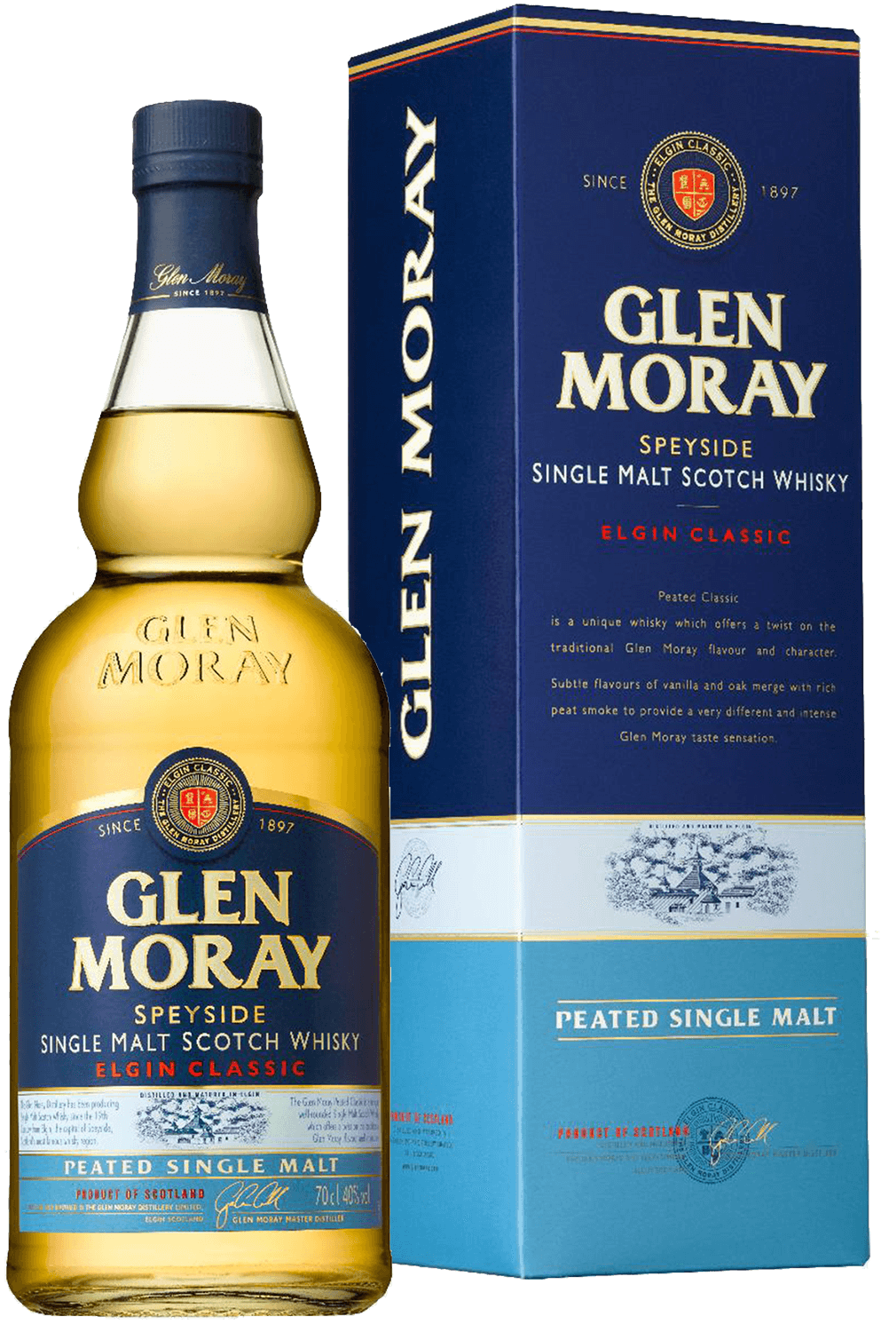 

Виски Glen Moray Elgin Classic Peated Speyside Single Malt Scotch Whisky (gift box)