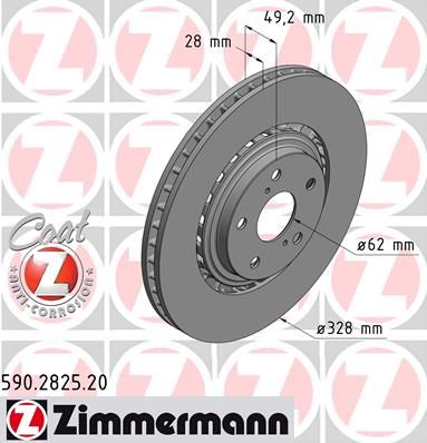 

Тормозной диск ZIMMERMANN 590282520