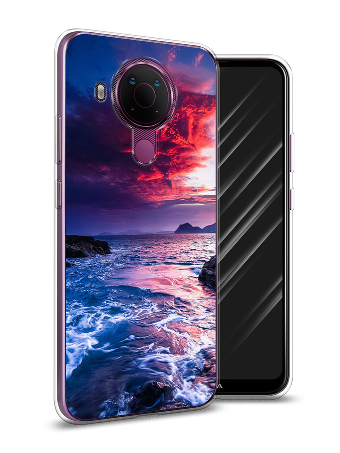 

Чехол Awog на Nokia 5.4 / Нокиа 5.4 "Волны 1", Розовый;синий, 123650-4
