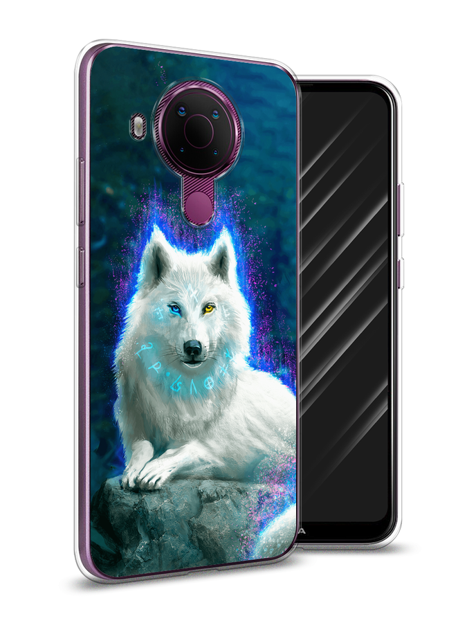 

Чехол Awog на Nokia 5.4 / Нокиа 5.4 "Белоснежный волк", Белый;зеленый;фиолетовый, 123650-2