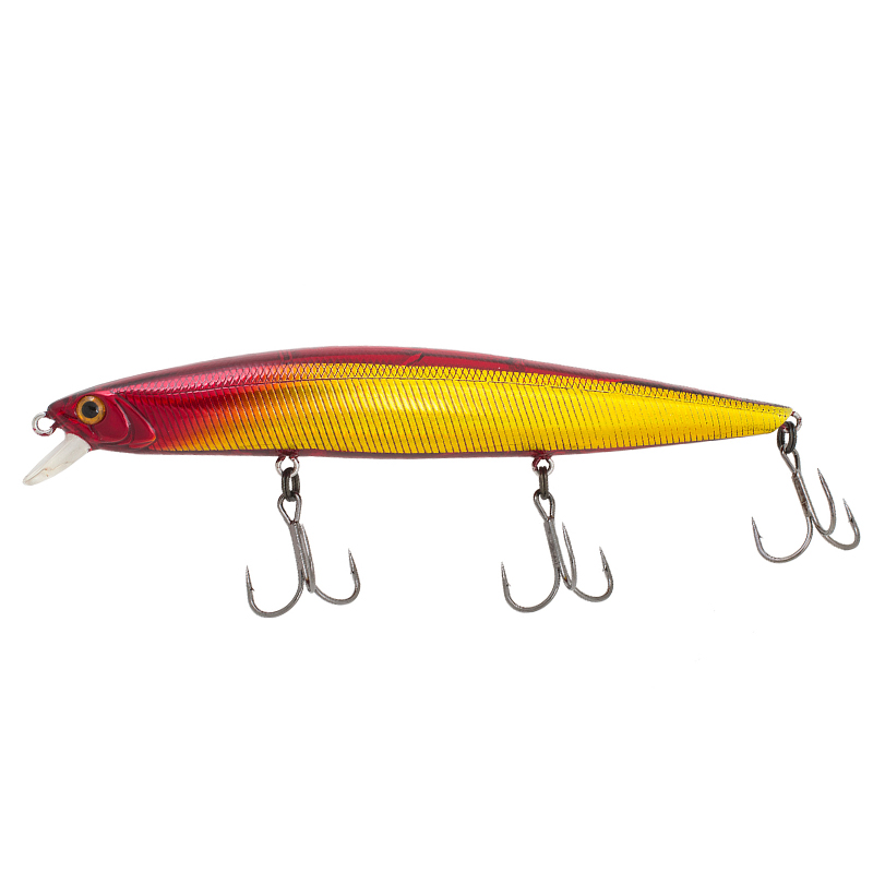 

Воблер Tsuribito Minnow 130F, цвет 058, Золотистый;красный, Minnow