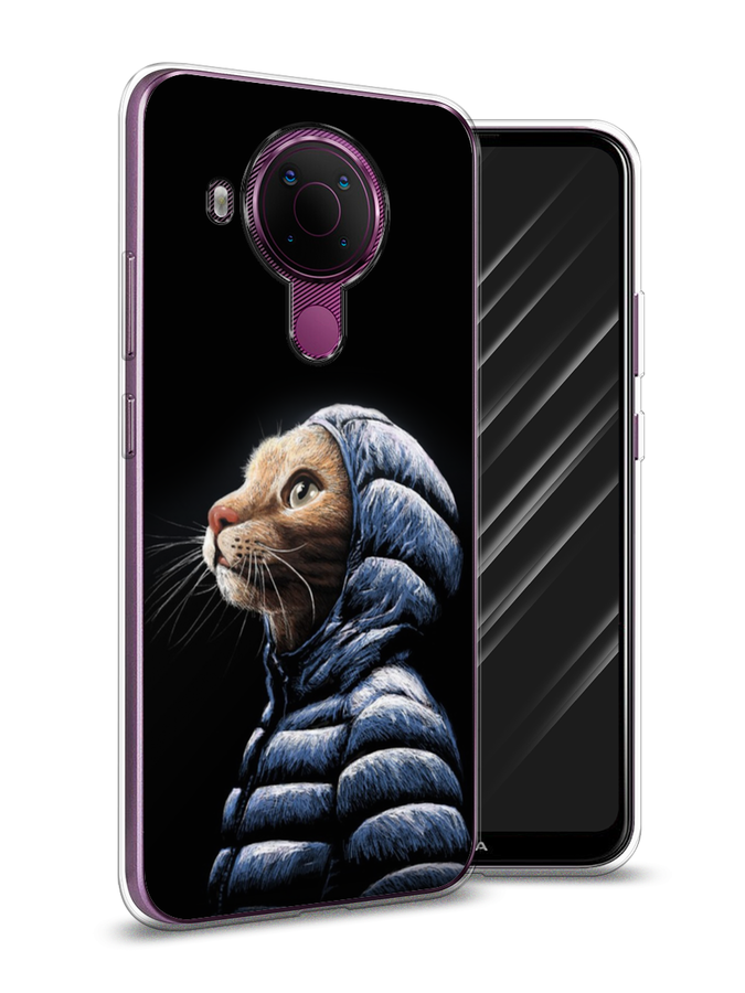 

Чехол Awog на Nokia 5.4 / Нокиа 5.4 "Кот в капюшоне", Черный;бежевый;синий, 123650-2