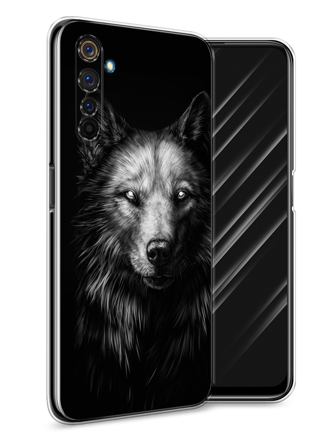 

Чехол Awog на Realme 6 Pro "Волк черно белый", Разноцветный, 252850-1