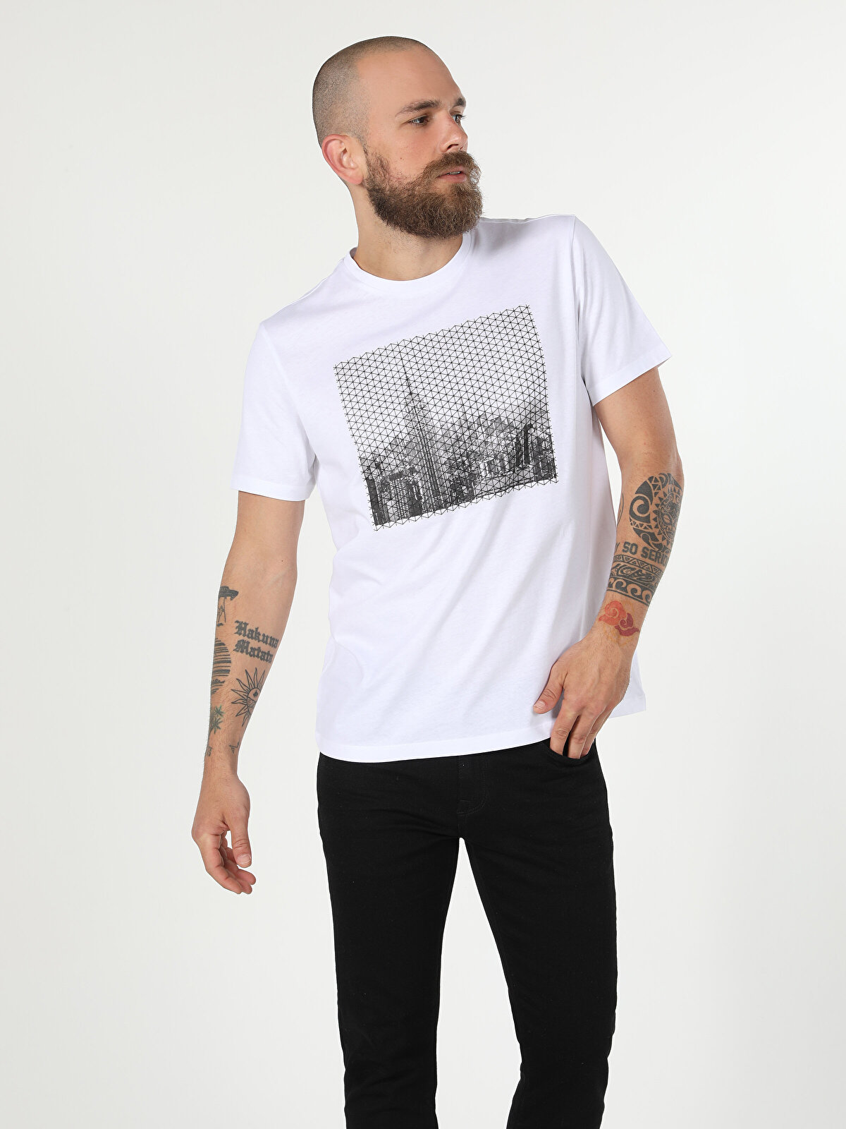 

Футболка мужская Colin's CL1056725_Q1.V1_WHT белая S, CL1056725_Q1.V1_WHT