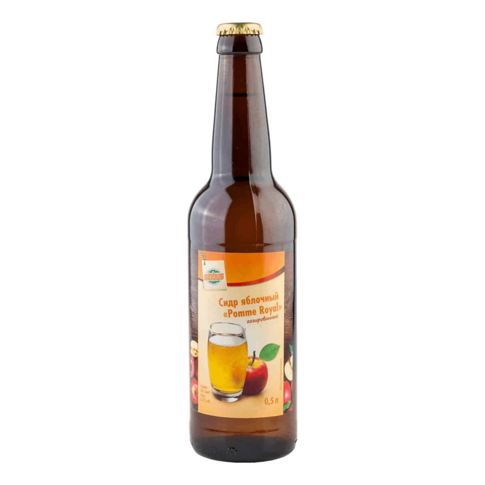 Сидр Globus Pomme Royal яблочный полусладкий 500 мл Россия