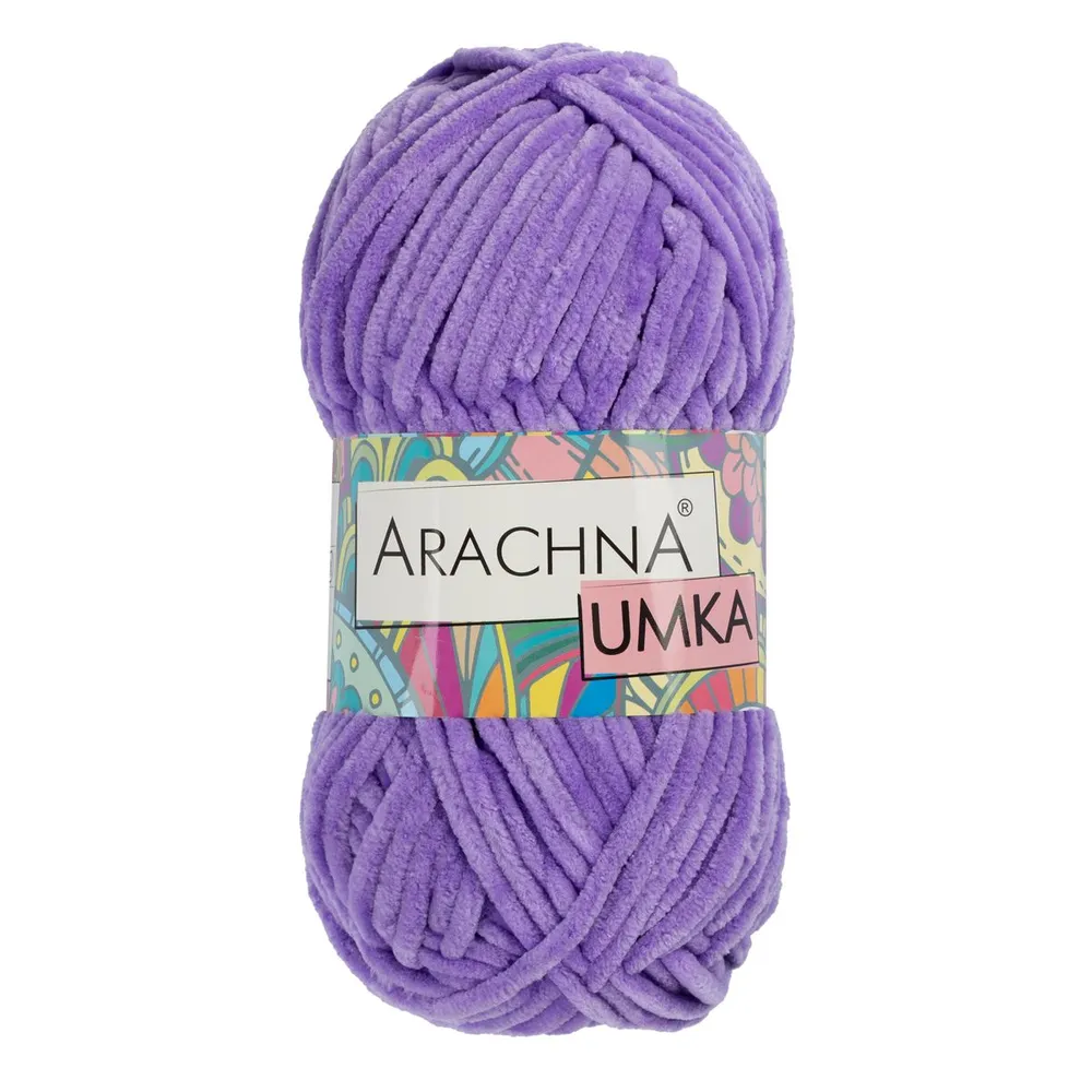 

Пряжа ARACHNA UMKA 100% полиэстер 1 шт. х 100 г 120 м №55 сиреневый, Фиолетовый