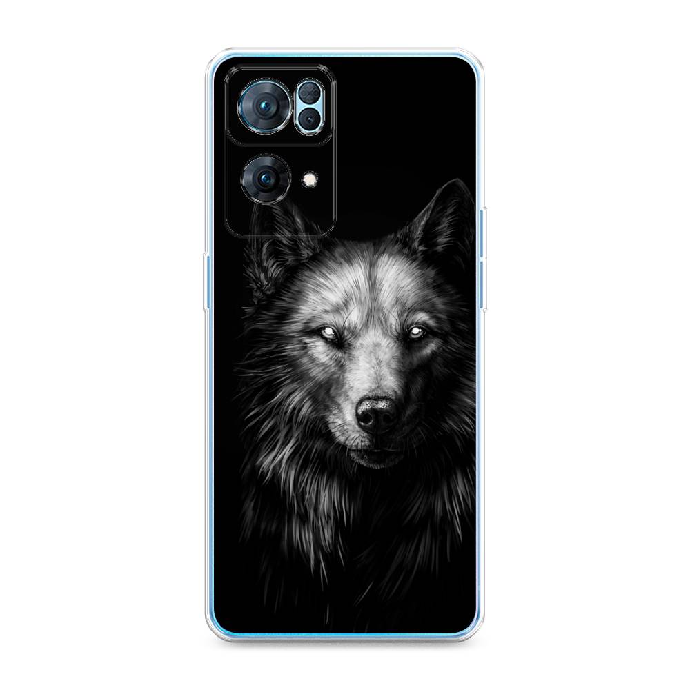 

Чехол Awog на Oppo Reno 7 Pro "Волк черно белый", Разноцветный, 258250-1