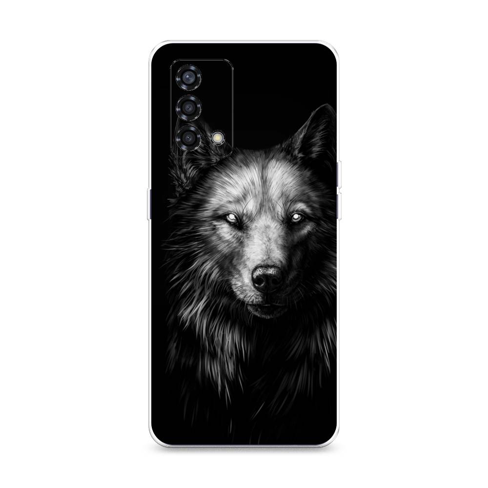 фото Силиконовый чехол "волк черно белый" на oppo reno 6 lite awog