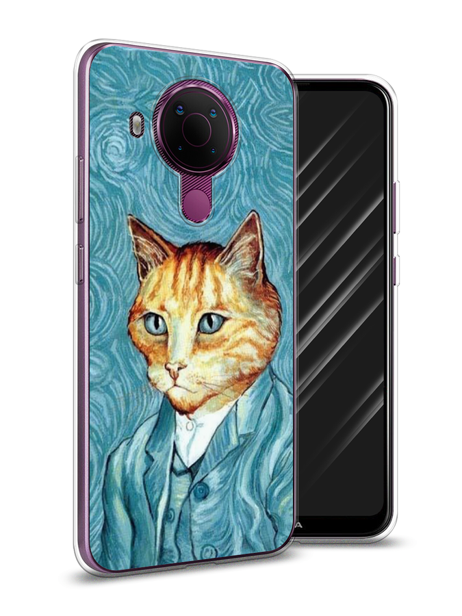

Чехол Awog на Nokia 5.4 / Нокиа 5.4 "Кот Ван Гог", Голубой;коричневый, 123650-2
