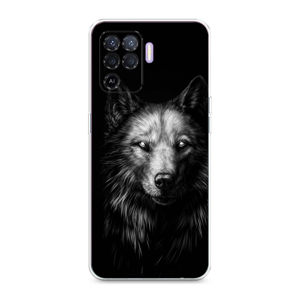 

Чехол Awog на Oppo Reno 5 Lite "Волк черно белый", Разноцветный, 255150-1
