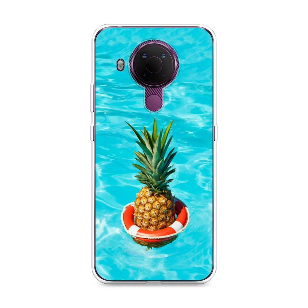 

Чехол Awog на Nokia 5.4 / Нокиа 5.4 "Ананас в бассейне", Голубой, 123650-10