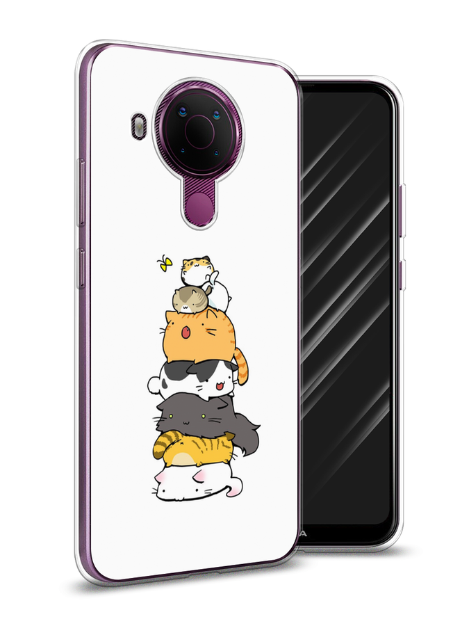 

Чехол Awog на Nokia 5.4 / Нокиа 5.4 "Бутерброд из котиков", Коричневый;белый;серый, 123650-10