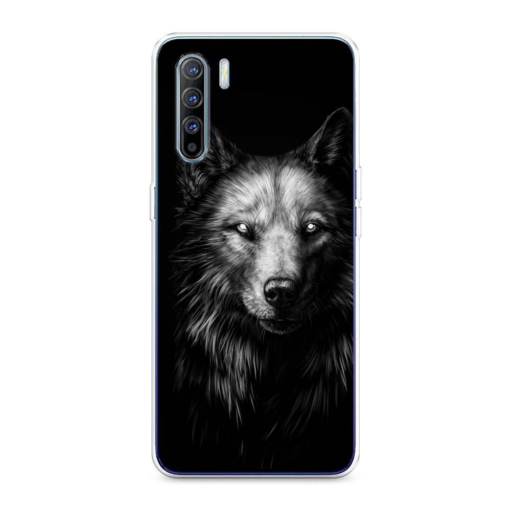

Чехол Awog на Oppo A91/Reno 3 "Волк черно белый", Разноцветный, 252450-1