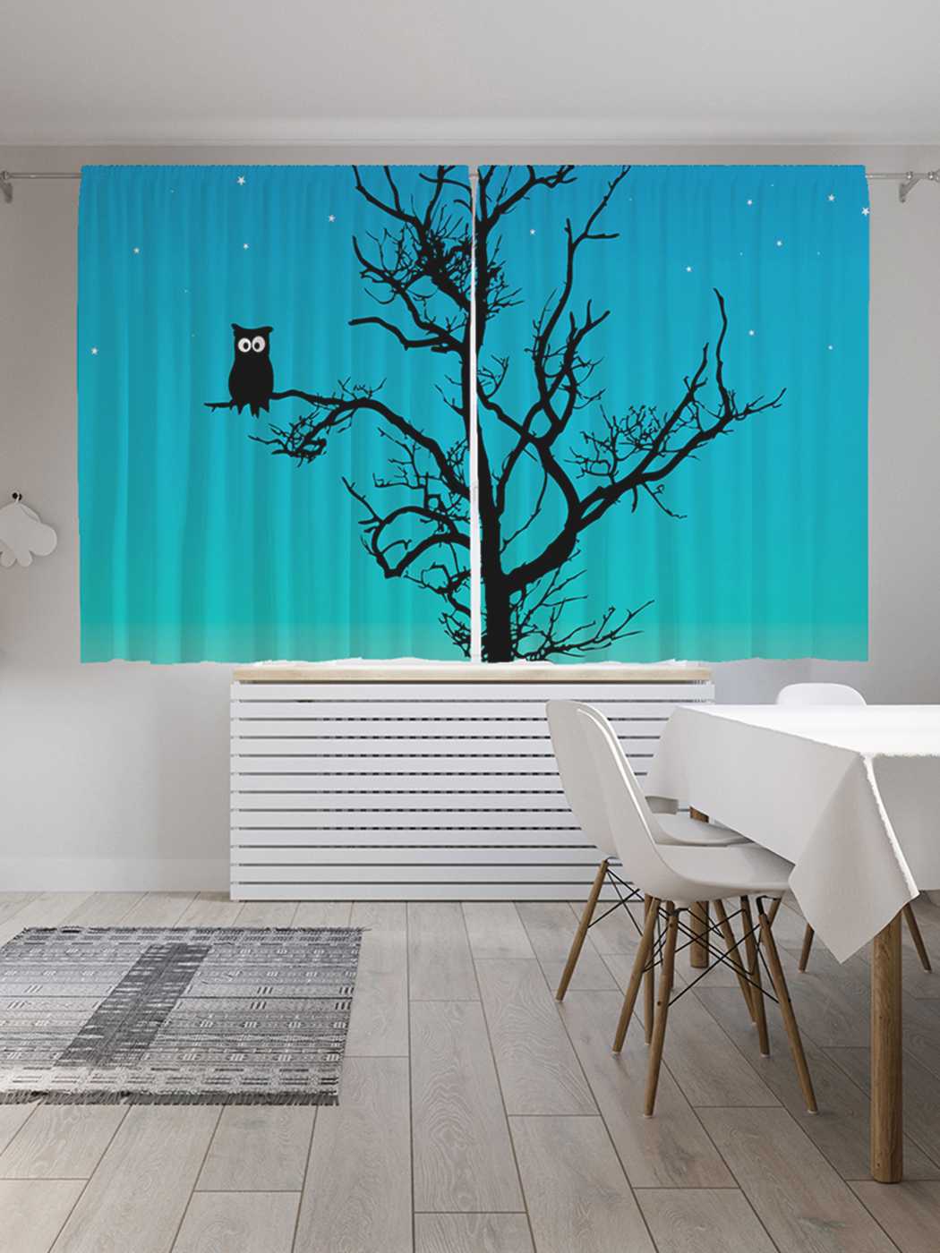 

Классические шторы JoyArty "Совиное одиночество", серия Oxford DeLux, 2 полотна 145x180 см, Совиное одиночество