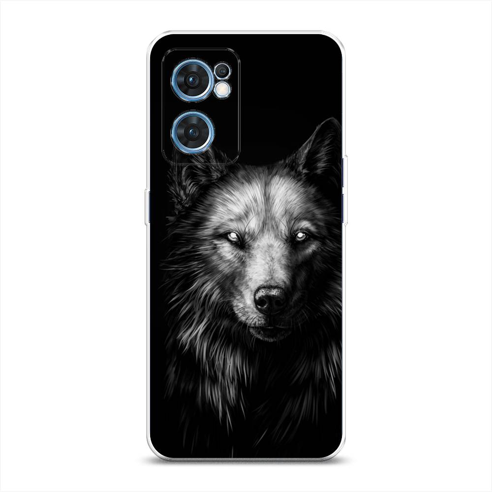 фото Силиконовый чехол "волк черно белый" на oppo find x5 lite awog