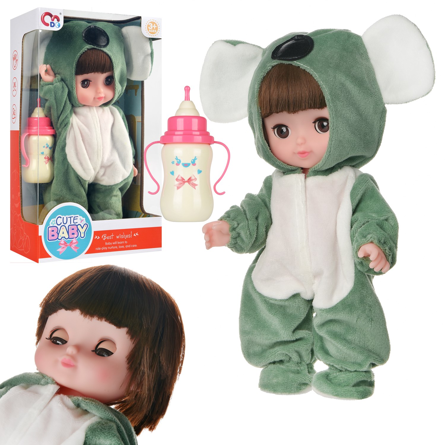 Пупс Junfa Сute Baby 24 см Коала с бутылочкой Junfa toys