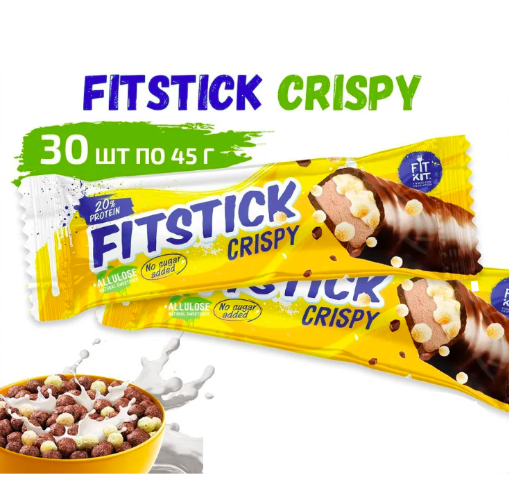 Спортивный батончик Fit Kit FITSTICK CRISPY 30 от по 45 г