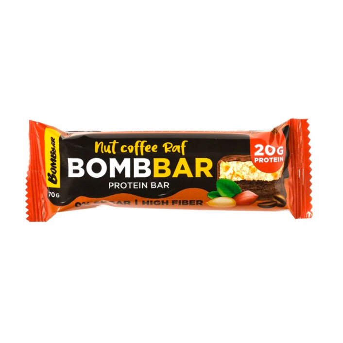 

Спортивный батончик Bombbar Nut Coffee Raf Protein Bar 20 шт по 70 г