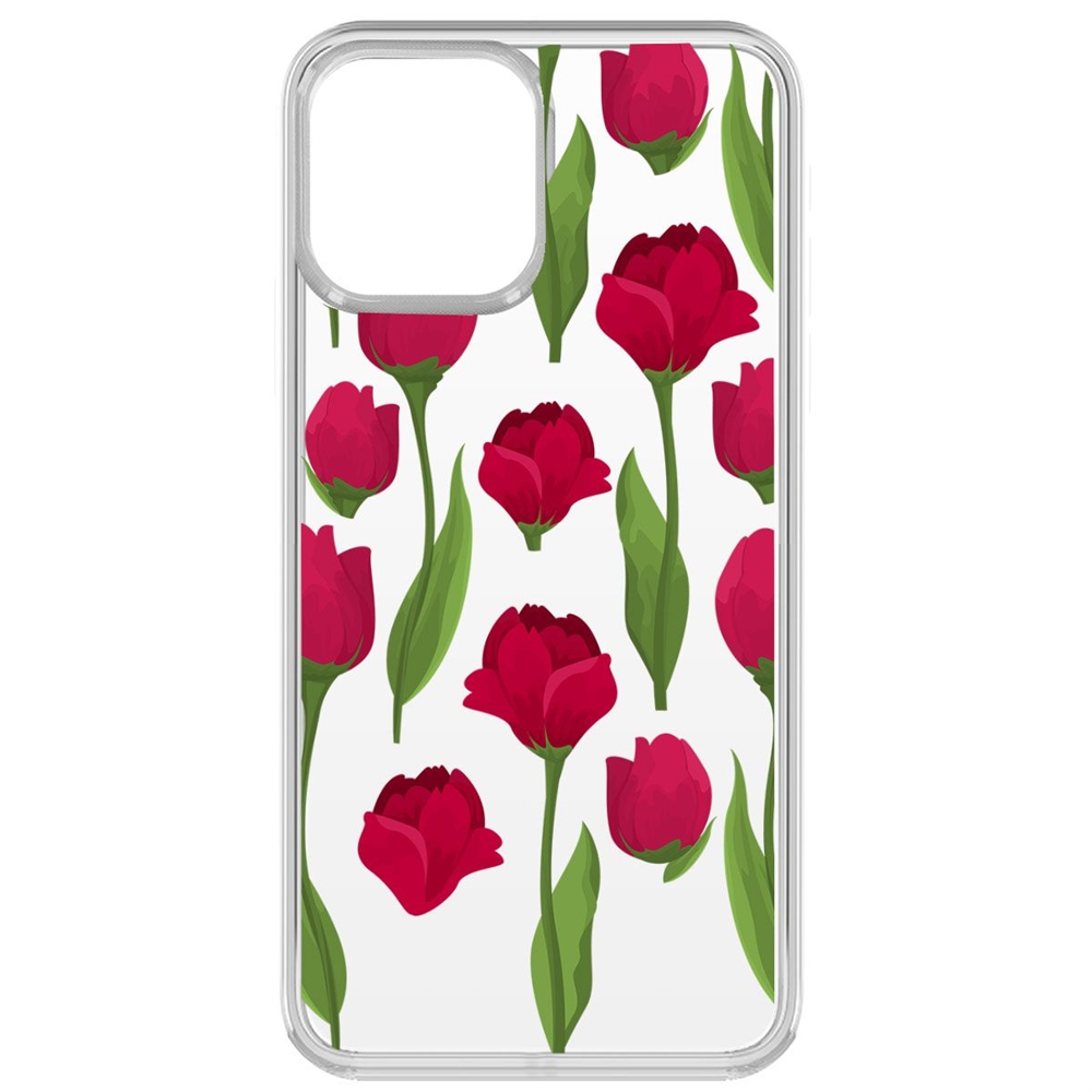 фото Чехол-накладка krutoff clear case розы паттерн для iphone 13 pro