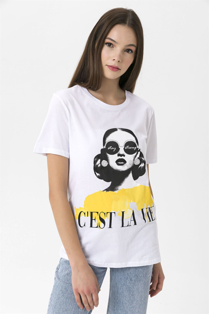 

Футболка женская Miss Poem 2802 белая L (товары доставляются из-за рубежа), 2802