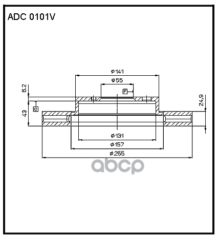 

ADC0101V_диск тормозной! передний\ Toyota Carina 1.6 92-97