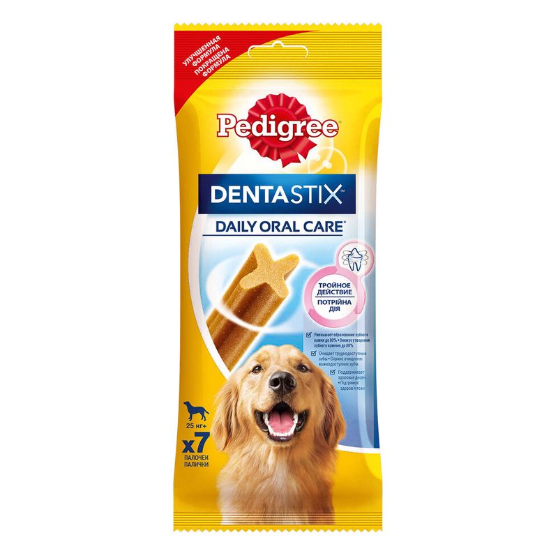 фото Лакомство для собак pedigree denta stix пластинки для снятия зубного камня, 270г, 10 шт.